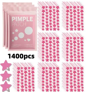 1400pcs, Hydrocolloid Pimple Patches, Pink Star Shapes, Bright and Cute, Waterproof, Comfortable and Breathable, for Acne Prone and Skin Multi-Pack