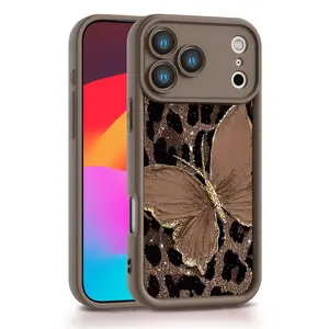 Leopard Print Butterfly Phone Case Soft Silicone Tpu Protection Shockproof For iPhone 17 16 15 Pro Max 14 16Pro 13 12 11 X Plus Air Mini 17E Gift