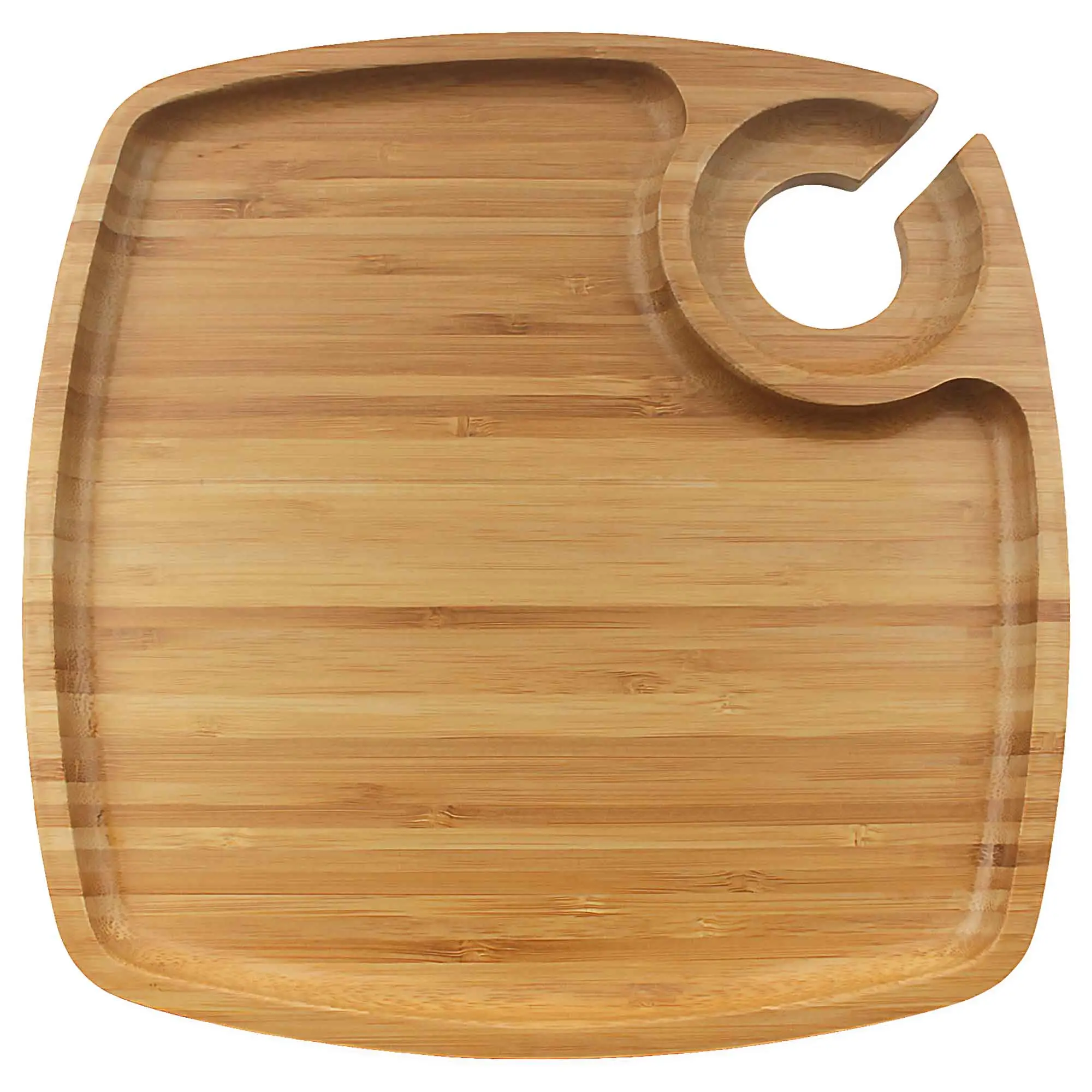 Reusable Bamboo Wine Glass Holder Plates
