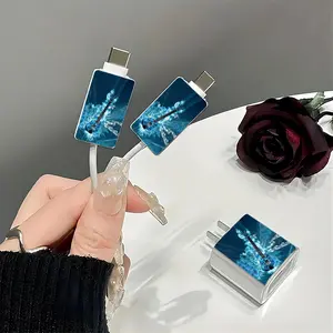 Creative Guitar Pattern Charger & Cable Protector, Transparent Phone Charger Cover & Charger Cable Protector, Phone Accessories Compatible with iPhone 18W/20W Charger