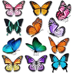 12 Pieces Butterfly Magnets Butterfly Car Magnetic Stickers Art Vintage Magnets Decal Removable Fridge Cute Magnetic Stickers for Office Home Whiteboard Car Decor(12 Style)