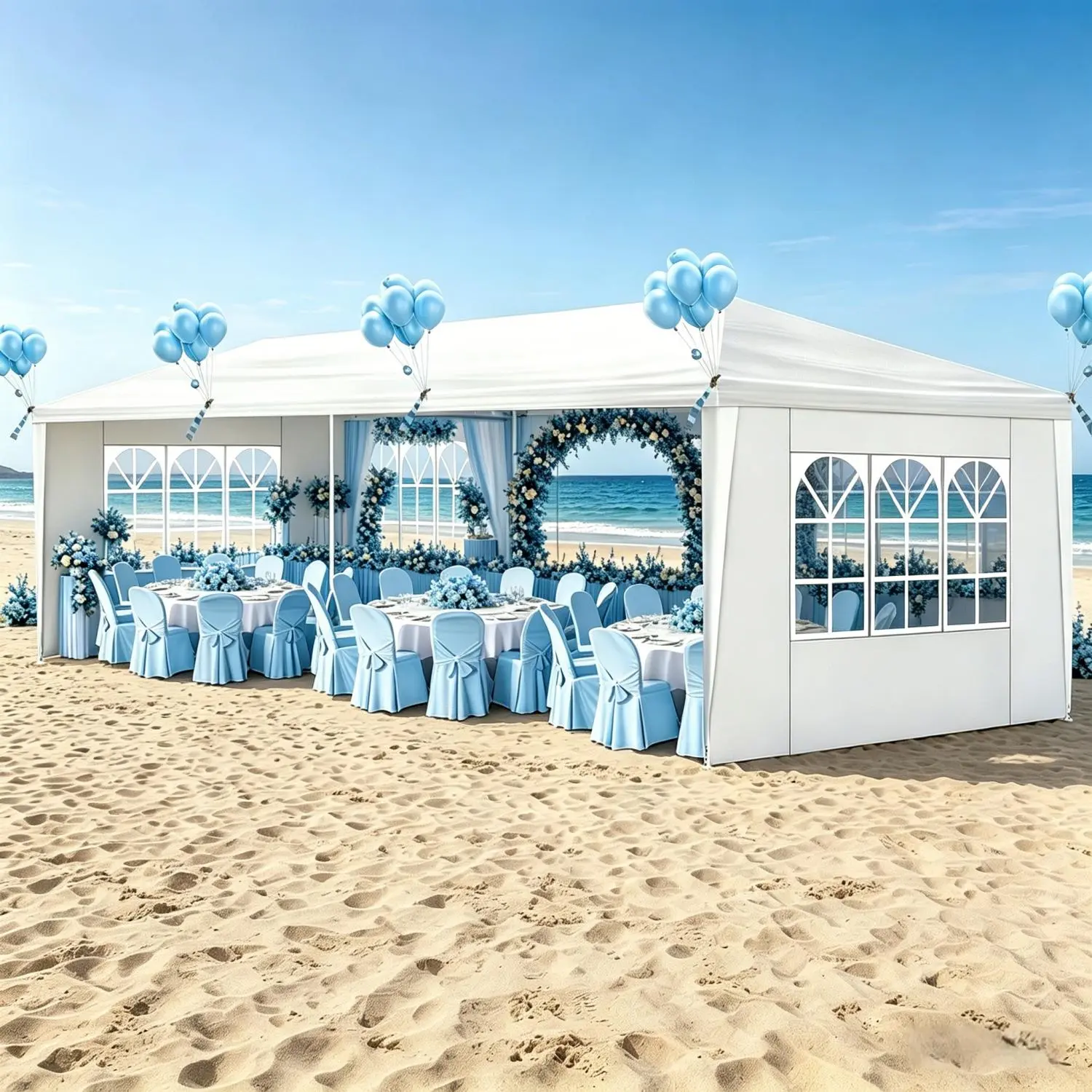 10'x20'/30' Outdoor Canopy Tent, Party Tent with 0/5/7/8 Removable Sidewalls, Event Tents for Parties, Outside Waterproof Wedding Canopy,Deals for You Days
