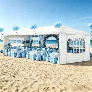 10'x20'/30' Outdoor Canopy Tent, Party Tent with 0/5/7/8 Removable Sidewalls, Event Tents for Parties, Outside Waterproof Wedding Canopy,Summer Vibes