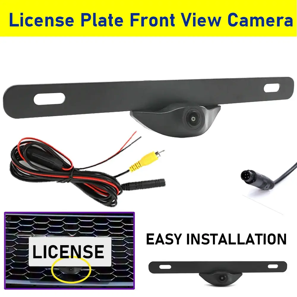 Universal License Plate Car Front Camera, 150 Degree Wide Angle Fish Eye Lens, Night Vision Waterproof, Abs Enclosure Material