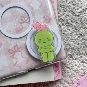 Smiski Phone Holder, Little Green Guys Phone Holder, Smiski Phone Holder, Magnet Phone Holder. Kindle Popsocket