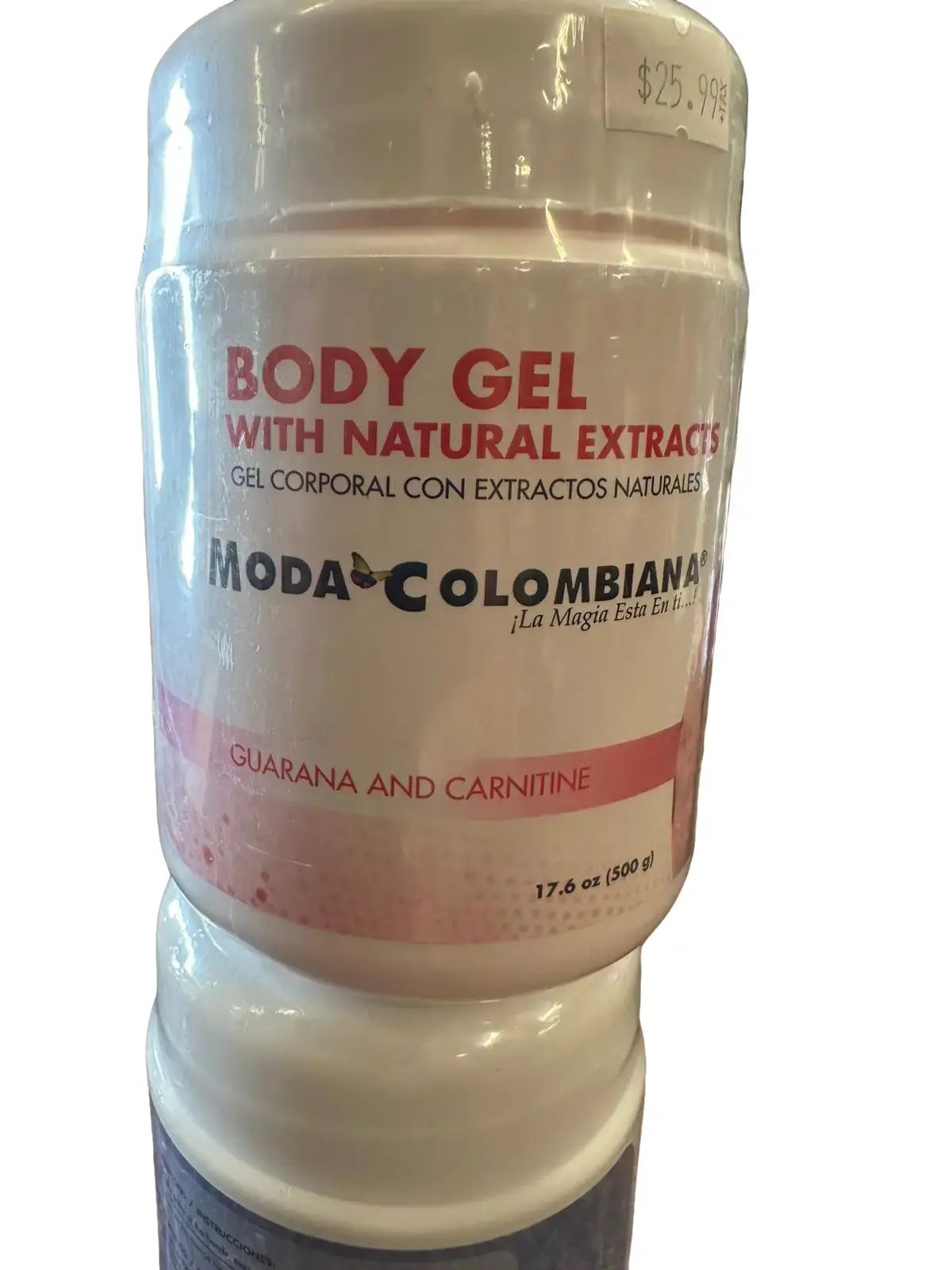 Moda Colombiana Guarana & Carnitine Gel Fast Acting Cream with Natural Extracts for Enhanced Exercise Performance for Men & Women Firming Lotion