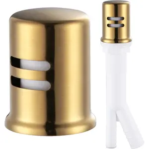 Brushed Gold Solid Brass Dishwasher Air Gap Cover Vent Cap Replacement Kit for Kitchen Sink