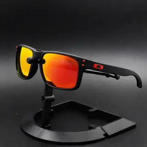 Holbrook Black Frame Orange Lens Polarized Sunglasses, Sport Shades for Fishing Driving Outdoor