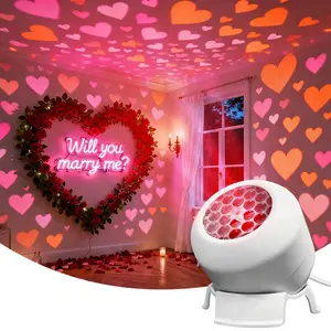 USB Powered Love shape projection light, Dynamic rotating projection lamp with Love Patterns for Indoor and Outdoor Festive Decorations, Valentine'S Day, New Year, Wedding Parties