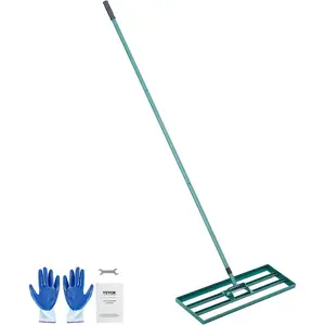 VEVOR Lawn Leveling Rake, Lawn Leveler with 83.9 in Handle, 48x10 in Ground Plate, Rust-Resistant Carbon Steel Soil Leveler, 2 Heights Adjustable, Effort Saving Lawn Leveling Tool for Yard Golf CourtVEVOR Super Brand Day