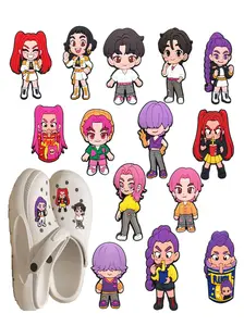 14pcs Korean Music Devil Hunter PVC Shoe Charms, Cute Shoe Charms, Cartoon Shoe Accessories, Unique Fashion Gift for Fans, Trendy Shoe Decorations, Shoe Charms for Sandals