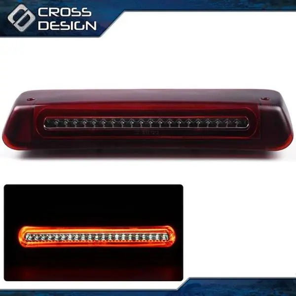 CROSSDESIGN Rear LED Third Brake Tail Light Cargo Lamp, Red Rear Lights Compatible with 2004-2008 Ford F150