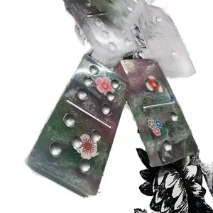 Dominoes epoxy 28 set with flowers |dominoes game | flower domino set | domino game | domino gift set