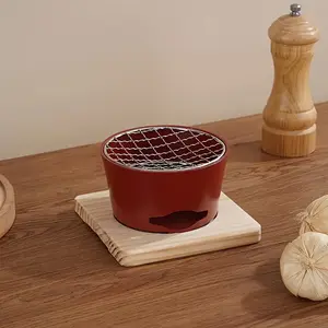 Compact camping charcoal stove magnesium ignition design heavy iron structure outdoor tea brewing commercial barbecue heating dual-purpose stove