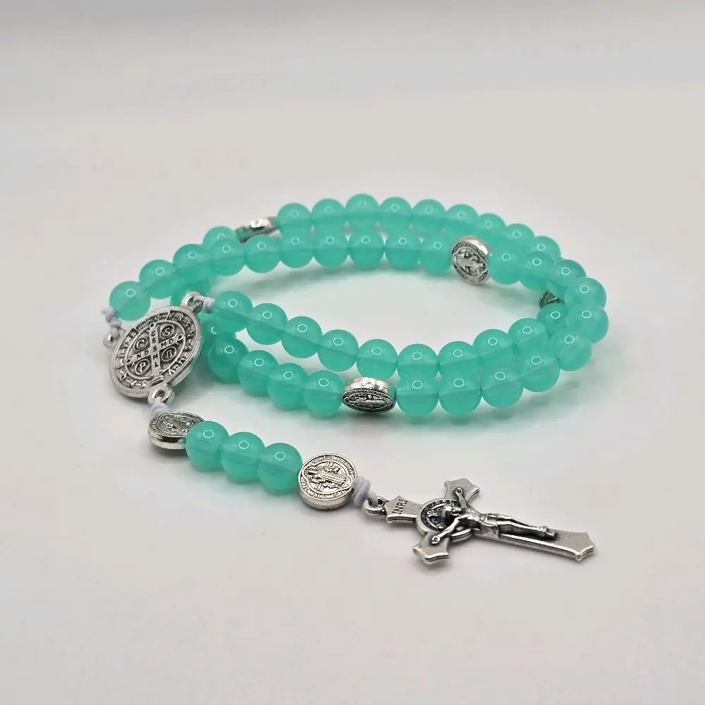 Gel Stretchy Rosary Bracelet (Homemade and Catholic Small Business)
