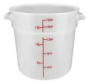Winco, PPRC-18W, Round Food Storage Containers