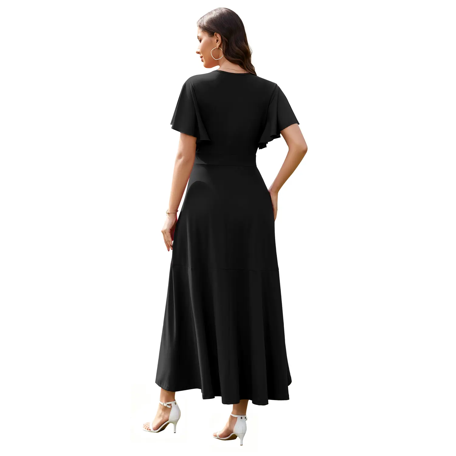 sachin and babi light blue dress WEACZZY Women's V-Neck Ruffle Sleeve Wrap Maxi Dress - Comfortable, Split,  Elegant, Casual, Red - Wedding Guest Outfit for New Year's Eve, Christmas  (Gia Lover Style, 2026 NFR Outfits),summervibes
