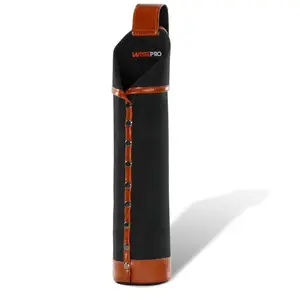 Flame-Resistant Electrode Bag, Canvas Welding Rod Pouch, Leather Electrode Holder with Belt Loops and Rivets Reinforced, 14.5 * 2.5 * 2.5 Inch