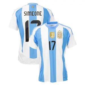 Argentina Home Simeone 17 Jersey 2024-2025, White and Blue Simeone #17 Argentina Home Jersey