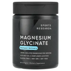Sports Research Magnesium Glycinate, 60 Softgels (80 mg per Softgel)