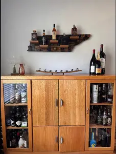 Handmade bourbon barrel stave Tennessee bottle display shelf. Gifts for him/bourbon gifts.