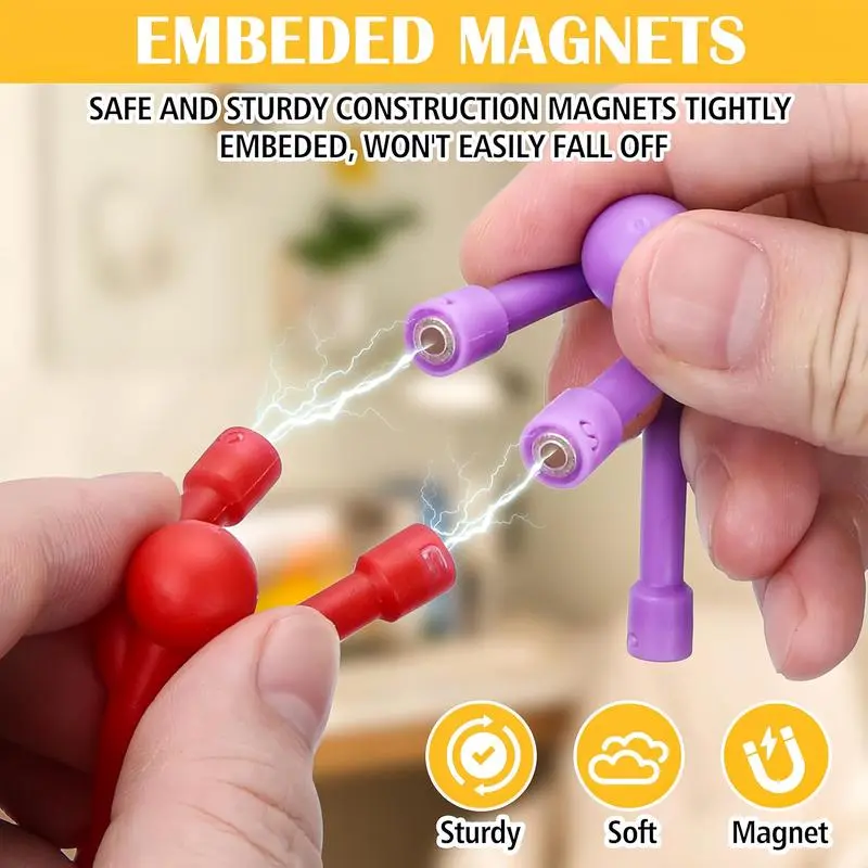 EFFUN Magnetic Fidget Toys - 10-Pack Bright Solid Colors BPA-Free Sensory Building Fridge Kids Toys, Anxiety Fidgets, Relaxation, Mini Gifts, Sensory Products, Birthday Party Favors