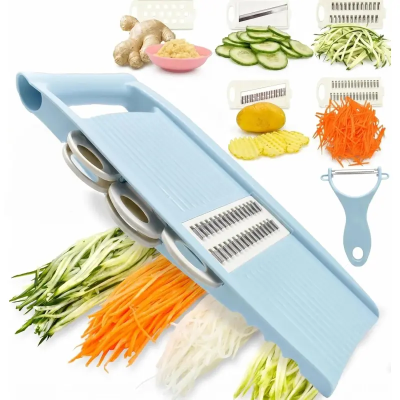 Food Slicer for Kitchen | 7-in-1 Vegetable/Cheese/Potato/Carrot/Cucumber Grater,Slicer, Cutter, Grinder,Waffle Fry Cutter For Potatoes,Julienne Peeler