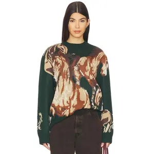 House of Sunny Wild Horses Sweater in Emerald Green