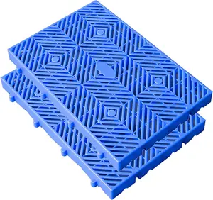 Plastic Pallet, 23.6x15.7x2IN  Storage Grid Pad, Lightweight Nestable Floor Pallets, 2 count HDPE Breathable Grids Article Racks for Garage Supermarket Basement