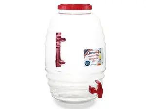 Large 5 Gal Drink Dispenser with Easy Pour Spout – Durable Red Plastic Container for Beverages