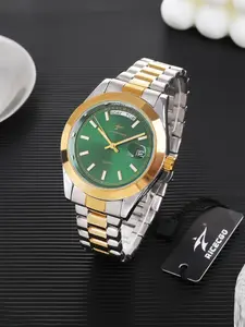 RICECGO Men's Business Fashion Watch, a stylish men's accessory made of stainless steel with a dual calendar display. Perfect for daily commuting, as a gift, for Father's Day, or as a New Year's gift.