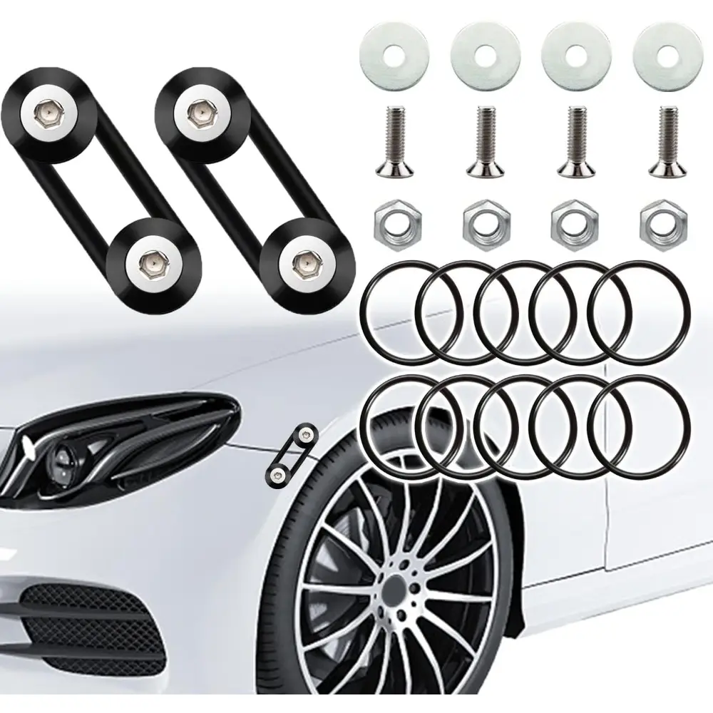 Front Bumper Clips Black 12PC Quick Release Bumper Clips For Front and Rear Bumpers, Trunks, Fenders, Hatches, Hoods, Etc.