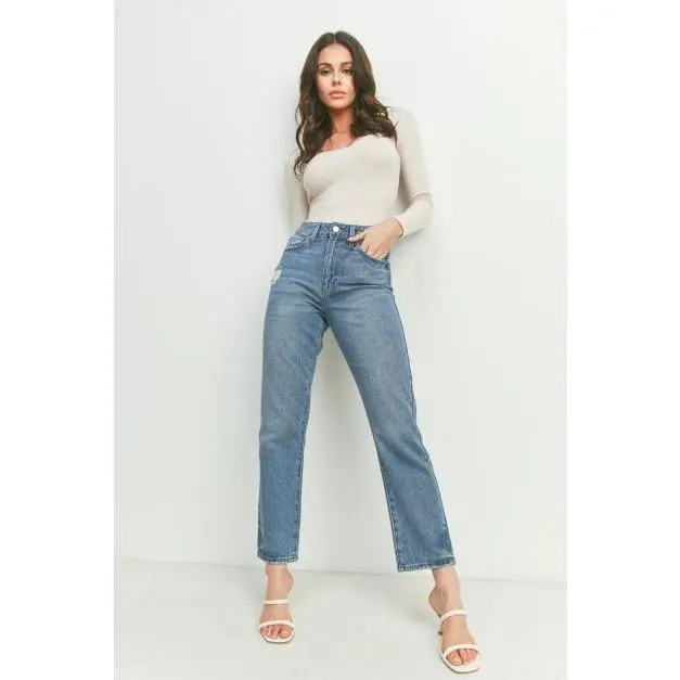 Girlfriend Straight Jeans
