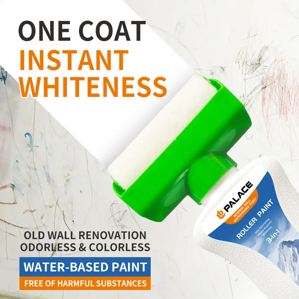 Quick-Dry White Wall Repair Roller - Portable Painting Tool,White Paint, Wall Repair Paint, for Wall Touch-Ups, Stain andScratch Removal, Water-Based, Ready-to-Use (White)