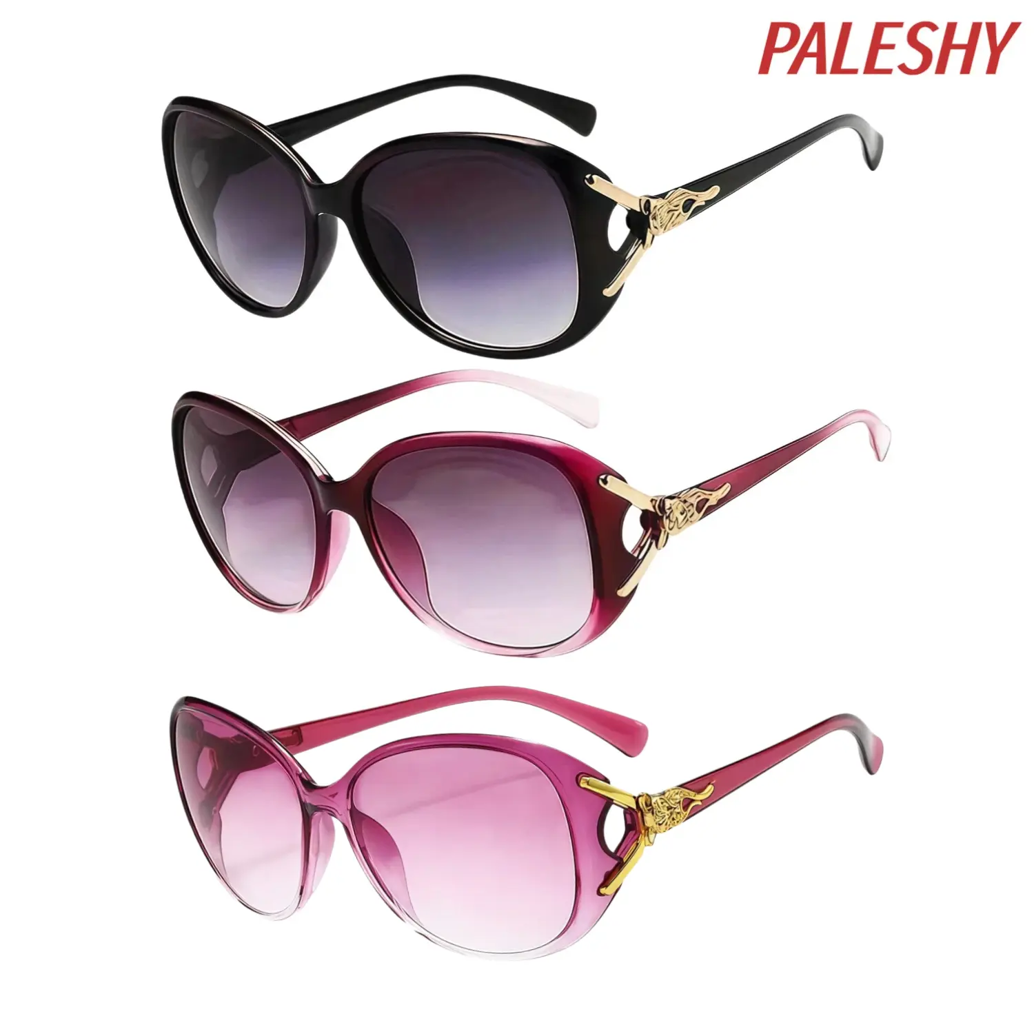 Paleshy 3 Pack Polarized Sunglasses for Women Trendy Oversized Big Sun Glasses Ladies Shades Trendy UV400 Protection Comfortable Wear