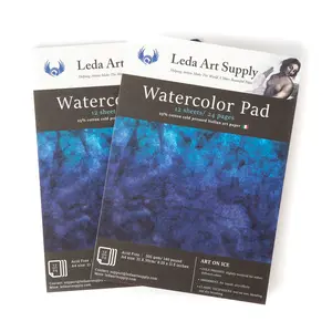 Leda Arts Water Color Sketchbook Pack Of 2, A4 Water Color Pad, Water Color Pads For Kids & Adults, Painting, Drawing, Wet & Mixed Media Water Pads.