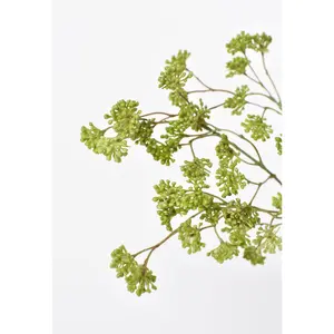 16" Faux Soft Green Sedum Berry Stem