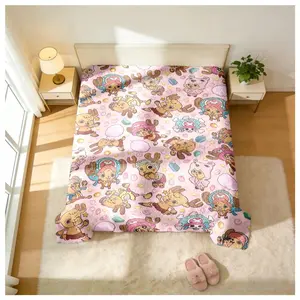 One Piece Tony Tony Chopper Throw Blanket (Kawaii Chibi Design) - Multiple Chopper Forms & Cute Motif Prints, Skin-Friendly & Machine Washable, High-Grade Plush & Double Warmth, Multi-Scene Use, Perfect Gift for One Piece Fans, Cozy Throw Blanket