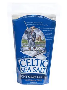 Celtic Sea  Light Grey Pouch 8 oz -Natural flavor Himalayan benefits salt Fine Ground Celtic Sea Salt Celtic Sea Salt Traditional