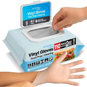 110 Pack Clear Vinyl Gloves – Disposable, Latex-Free, BPA-Free, Powder-Free – Food Safe Plastic Gloves for Cooking
