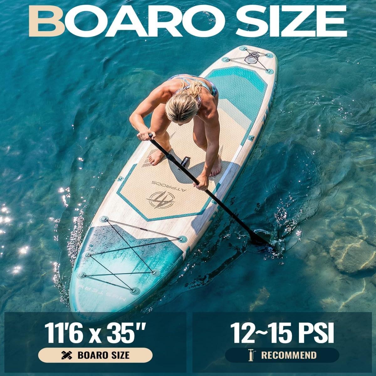 [Spring Glow Up] 11'6"×35" Inflatable Stand Up Paddle Board, 450LBS Capacity, Premium SUP with Kayak Seat for Paddling, Fishing, Yoga & Kayak, Wide Non-Slip Deck, Double-Ended Paddle, Two-Way Pump & Full Accessories