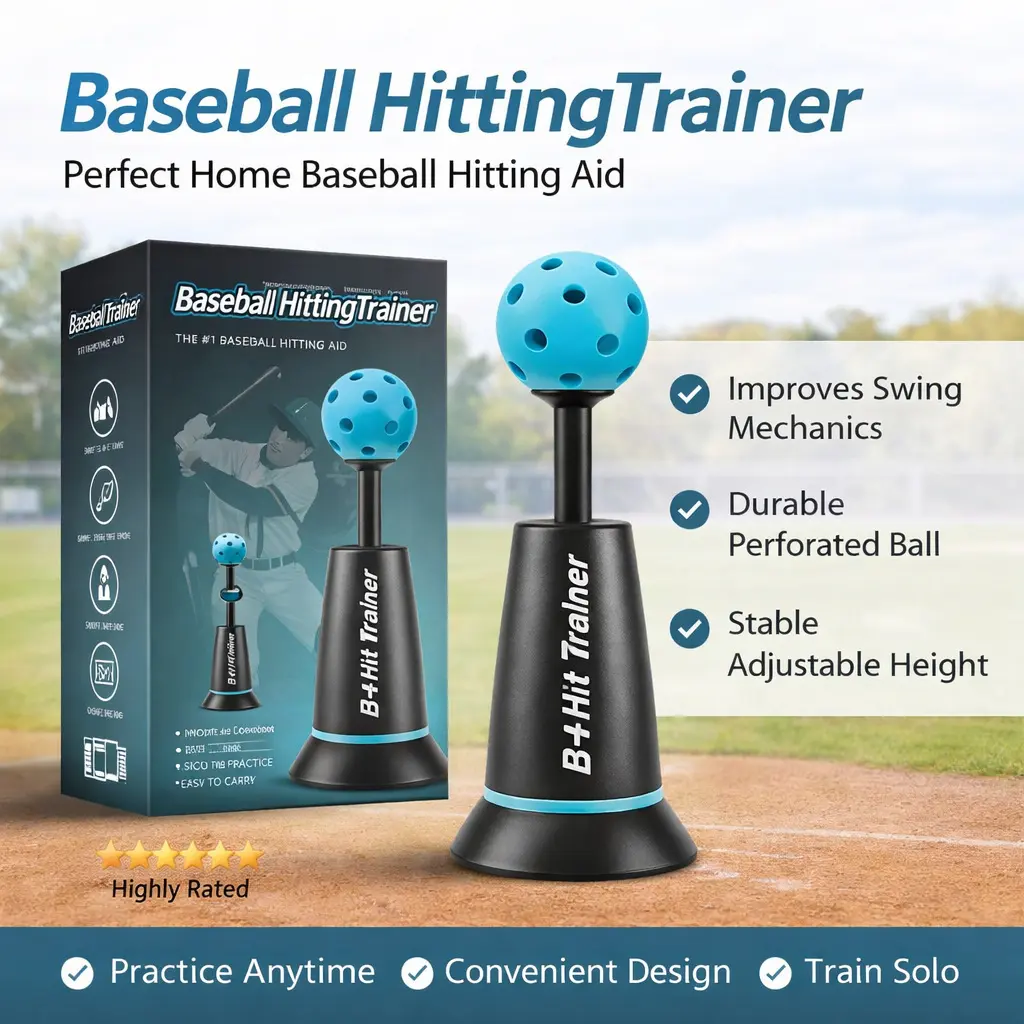 Adjustable Baseball Batting Trainer for Youth, ABS Solo Practice Equipment for Home Use or Batting Cages, Builds Accuracy & Power, Adjustable Design, Improves Swing Mechanics, Convenient Design, Stable Adjustable Height