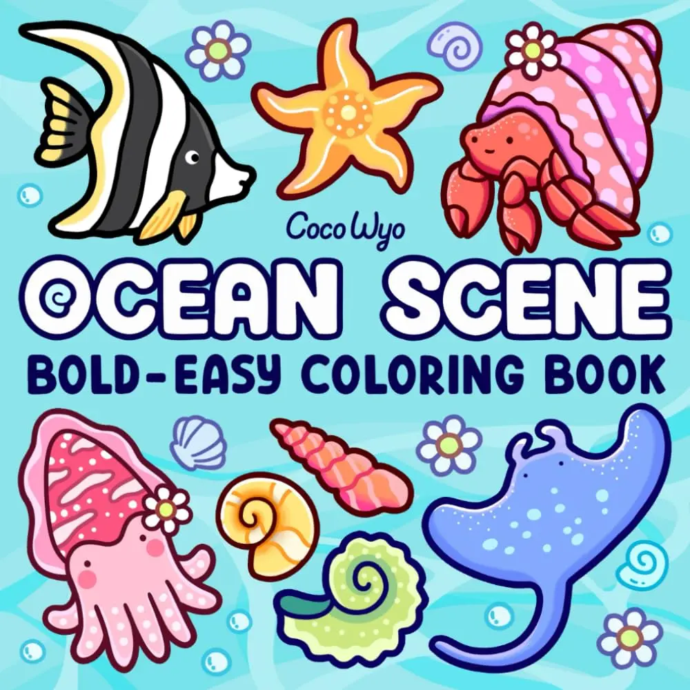 Ocean Scene Coloring Book - Bold, Easy Sea Life Designs for Relaxation (Office Stationery Art Supplies for Adults)