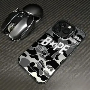 Camouflage letter style fashionable TPU laser craft phone case suitable for iPhone 17 16 15 1413 12 anti drop phone case