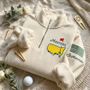 Masters Tournament Embroidered Quarter Zip Sweatshirt – Golf Tradition Apparel
