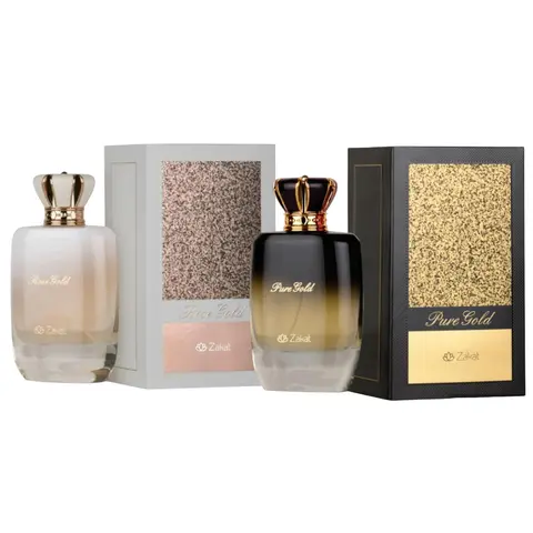Zakat Parfums Bundle | Rose Gold + Pure Gold | Women's Fragrance | 100 ML - 3.4 OZ | Eau De Parfum | Jasmine - Amber & Orchid