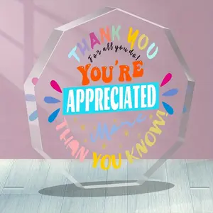 1 Pcs  Appreciation Award Trophy Acrylic Teacher Nurse Appreciation Trophy Employee Gifts Thank You Acrylic Trophy