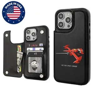 Cowboy Bebop 'See You Space Cowboy'  Aesthetic Design Pattern Casing For iphone 16 15 14 13 12 Plus Pro Max Flaunt Mobile Phone Case TPU Pu Leather Card Holder Drop Protection Shockproof Protector Vintage Trend Anti-scratch Stylish Smartphone Cover