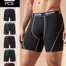 Men's 5 PCS/Pack Stretch Boxer Briefs, Stretchy Sporty Underwear, Long Leg No Ride Up Moisture Wicking Quick Dry Breathable Underwear, Anti Chafe Athletic Sports Boxers, Running Cycling Workout Gym, Big & Tall Assorted Colors All Season