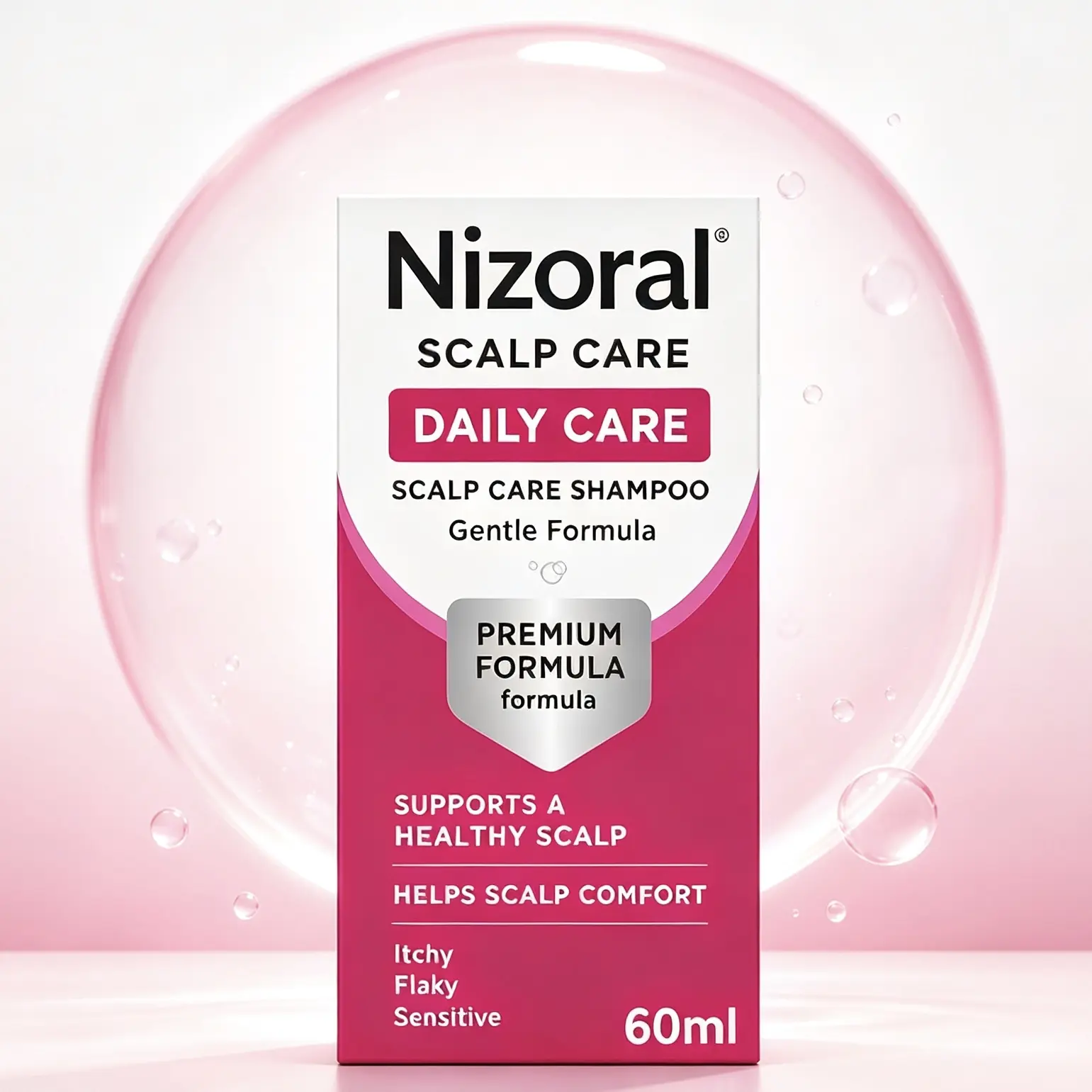 Nizoral Ketoconazole Scalp Care Shampoo - 2 fl oz (60 mL) Gentle Daily Haircare Cleanser, Purifying Anti Itch Formula for Fresh, Healthy Looking Hair, Premium Shampoo, Cleansing